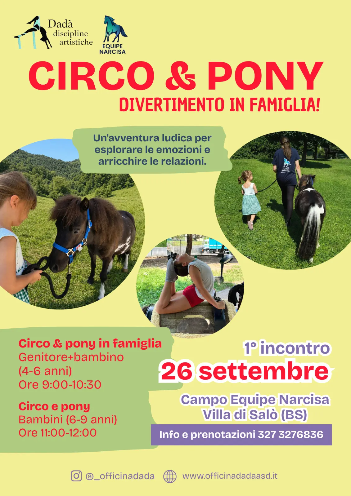 Volantino: Circo & Pony — divertimento in famiglia