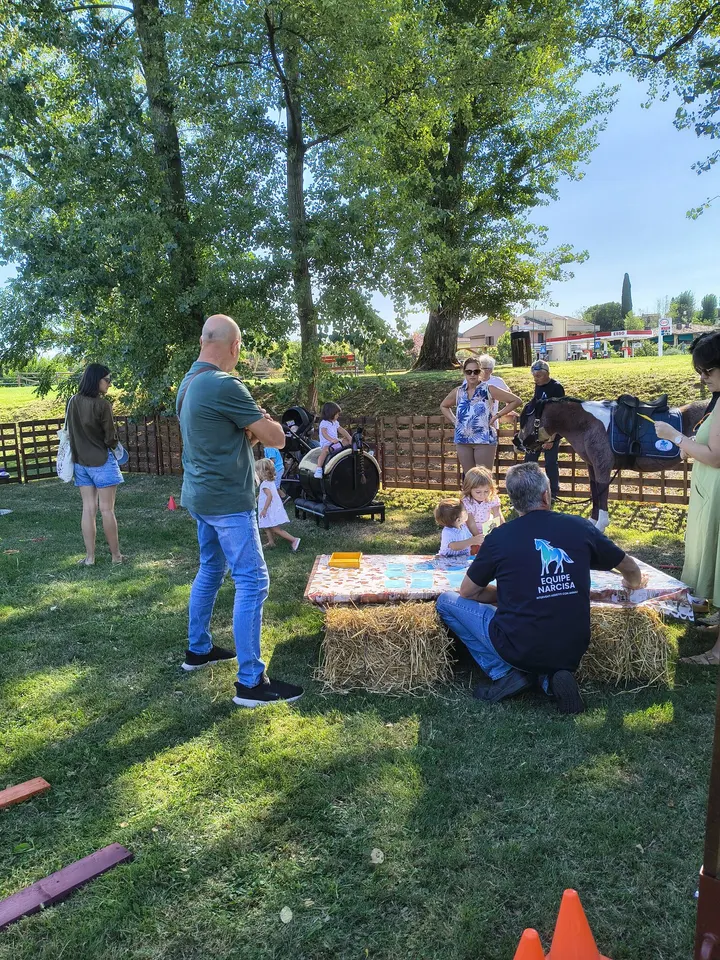L’area di Equipe Narcisa con attività per bambini, famiglie e pony